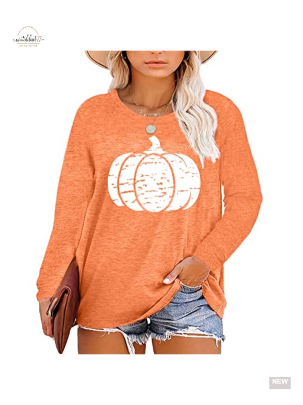 Plus Size Halloween Pumpkin T Shirt Long Sleeve Fall Graphic Tunic Top
